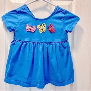 Hanna Andersson Organic Crossback Applique Top Blue Butterfly Sz 4 100 cm Girl’s